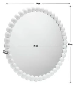 Habitat Beaded Round Wall Mirror - White - 70x70cm -Home Products Store 1182927 R E001
