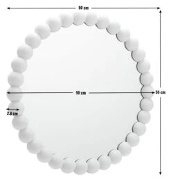 Habitat Beaded Round Wall Mirror - White - 50x50cm 7 Habitat Beaded Round Wall Mirror - White - 50x50cm -Home Products Store 1182941 R E001