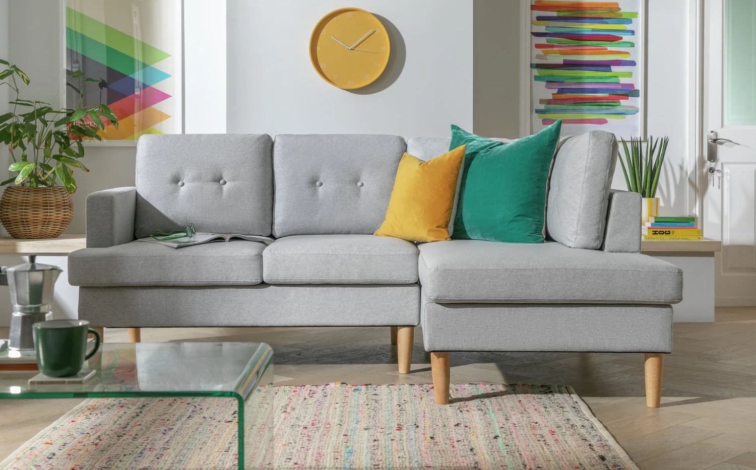 Habitat Joshua Self Assembly Right Hand Corner Sofa – Grey 2 Habitat Joshua Self Assembly Right Hand Corner Sofa – Grey - Image 2