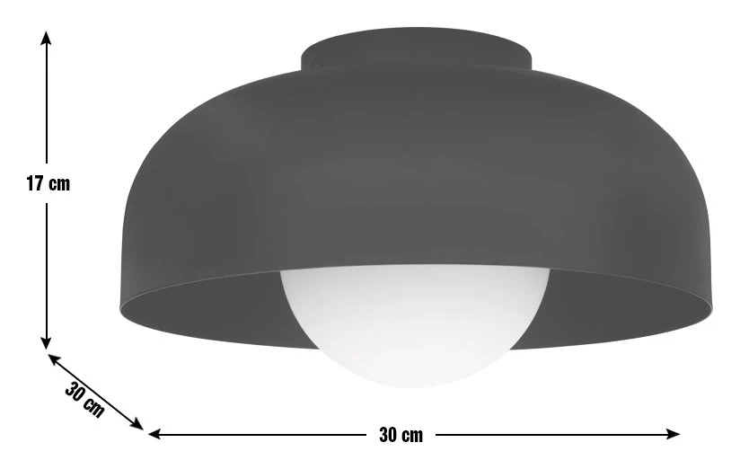 Habitat Modern Globe Metal Bathroom Ceiling Light - Black 3 Habitat Modern Globe Metal Bathroom Ceiling Light - Black - Image 3