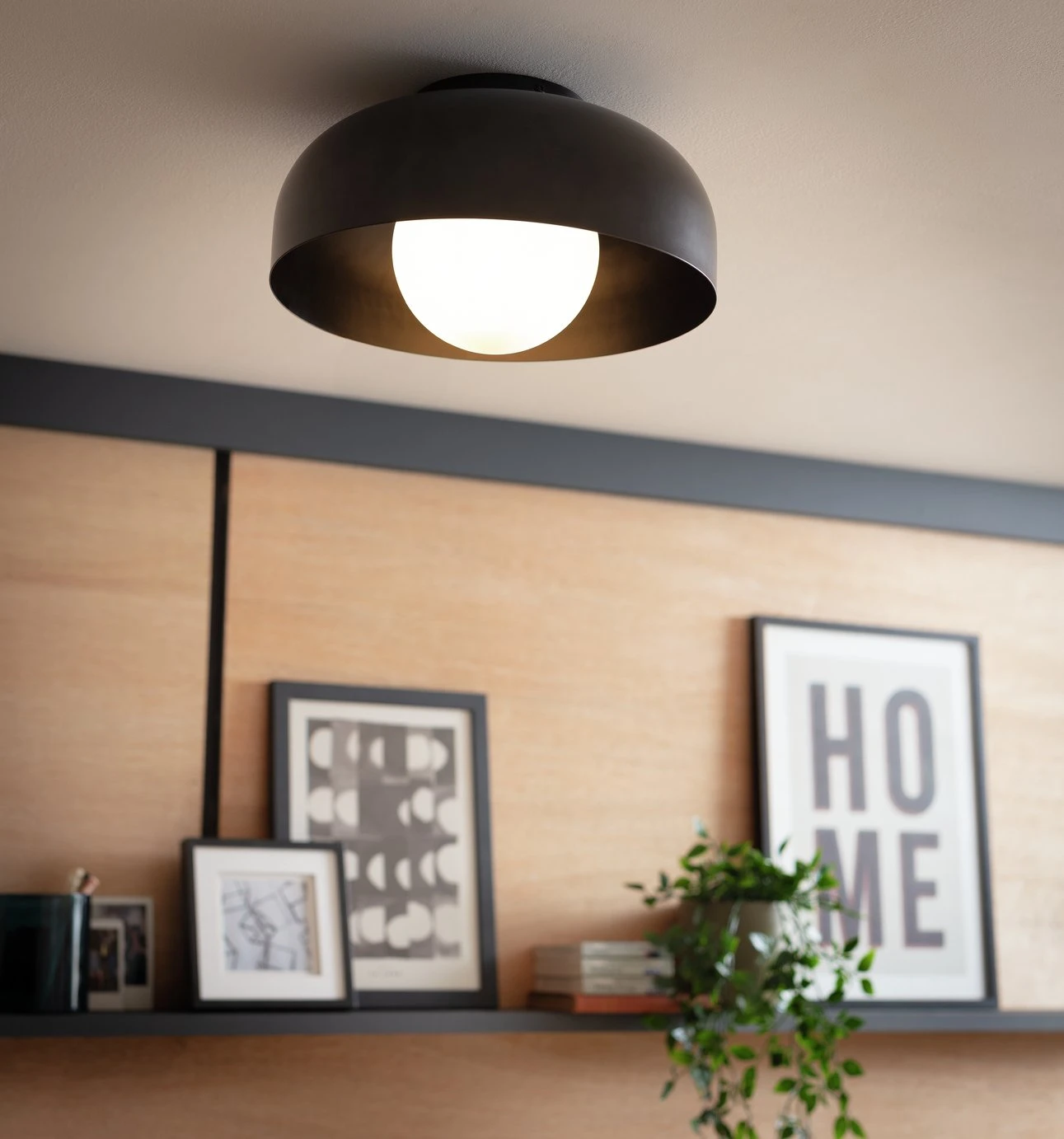 Habitat Modern Globe Metal Bathroom Ceiling Light - Black 6 Habitat Modern Globe Metal Bathroom Ceiling Light - Black - Image 6