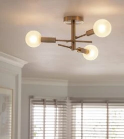 Habitat Globe Ribbed Metal Bathroom Ceiling Light - Brass 13 Habitat Globe Ribbed Metal Bathroom Ceiling Light - Brass -Home Products Store 1233711 R Z002C