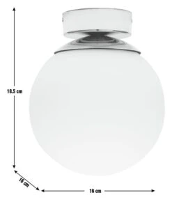 Habitat Opal Glass Bathroom Flush Ceiling Light - White -Home Products Store 1233759 R E001