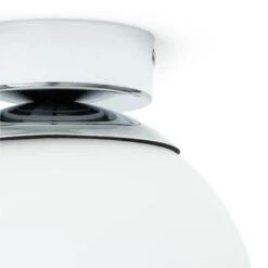 Habitat Opal Glass Bathroom Flush Ceiling Light - White -Home Products Store 1233759 R Z002A