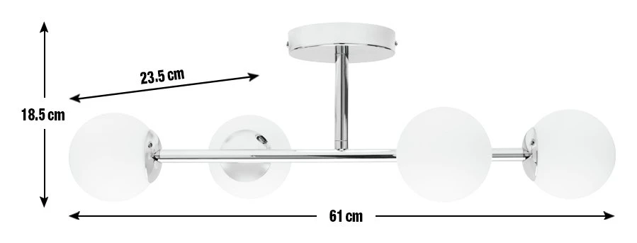Habitat Metal 4 Light Bathroom Flush Ceiling Light - Chrome 3 Habitat Metal 4 Light Bathroom Flush Ceiling Light - Chrome - Image 3