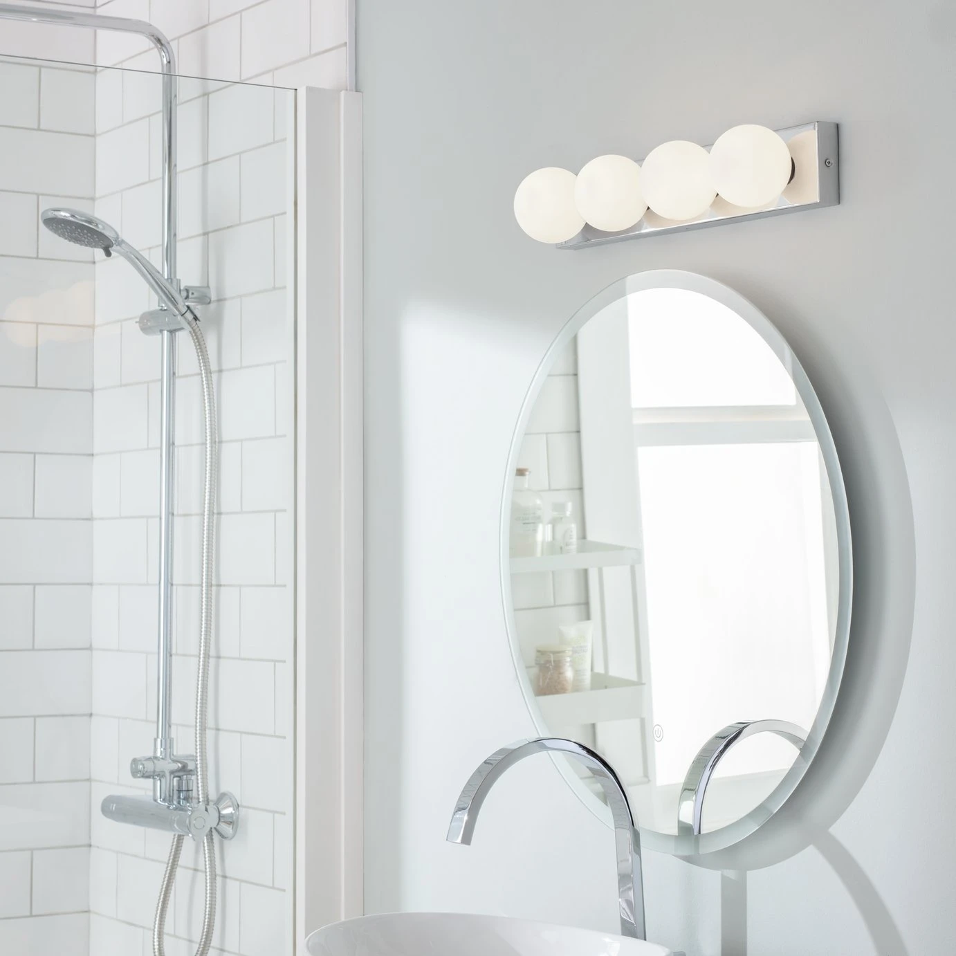 Habitat Metal 4 Light Bathroom Wall Light - Chrome 5 Habitat Metal 4 Light Bathroom Wall Light - Chrome - Image 5