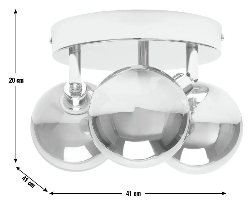 Habitat Globe Metal Bathroom Flush To Ceiling Light - Silver 3 Habitat Globe Metal Bathroom Flush To Ceiling Light - Silver - Image 3