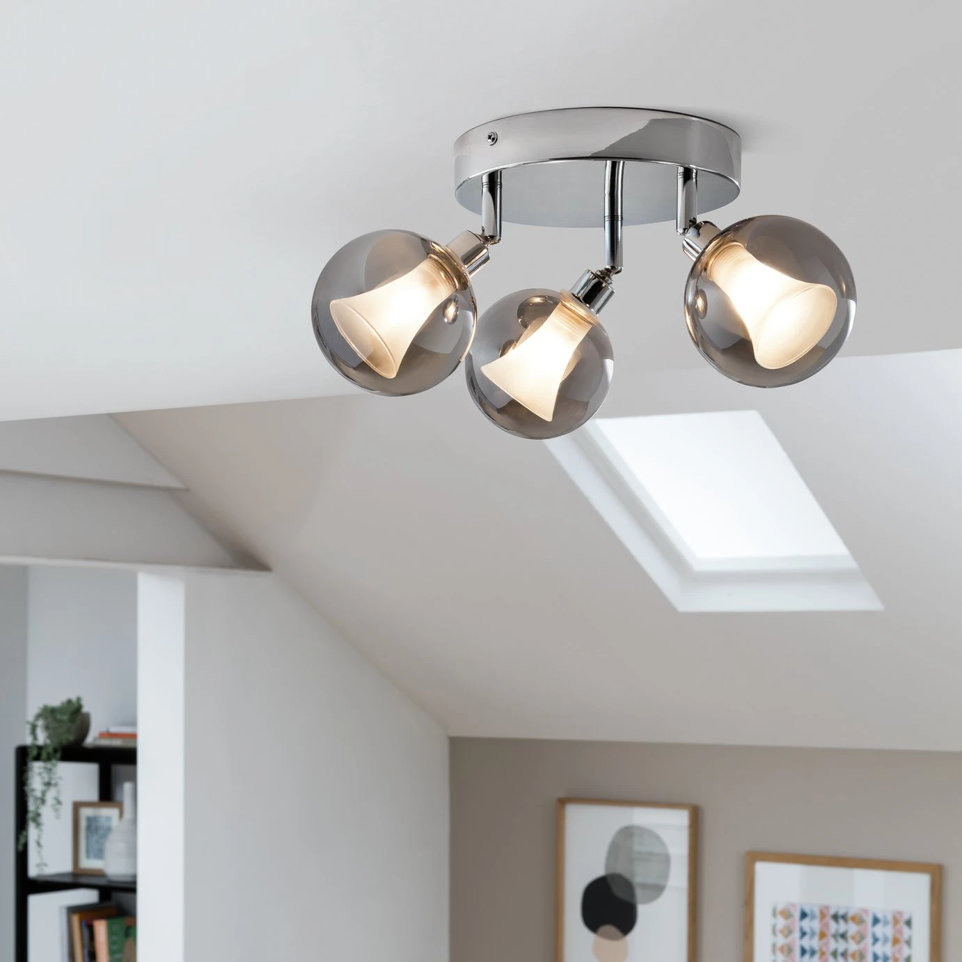 Habitat Globe Metal Bathroom Flush To Ceiling Light - Silver 6 Habitat Globe Metal Bathroom Flush To Ceiling Light - Silver - Image 6