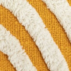 Habitat Geo Tufted Cushion - Yellow & White - 60x30cm -Home Products Store 1240209 R B001