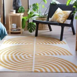 Habitat Global Print Flatweave Rug - 120X170cm - Yellow