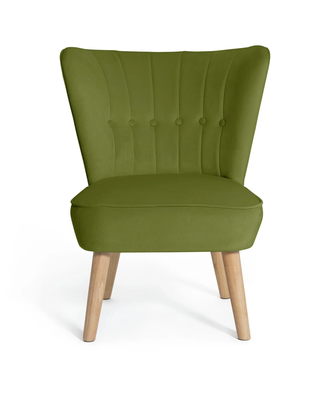Habitat Alexis Velvet Cocktail Chair - Olive 1 Habitat Alexis Velvet Cocktail Chair - Olive