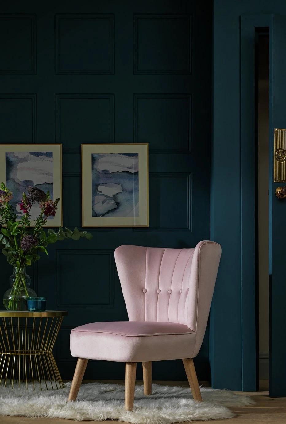 Habitat Alexis Velvet Cocktail Chair - Olive 2 Habitat Alexis Velvet Cocktail Chair - Olive - Image 2