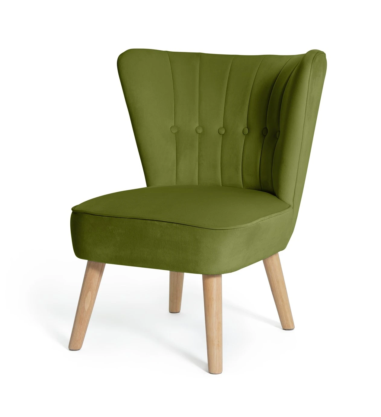 Habitat Alexis Velvet Cocktail Chair - Olive 5 Habitat Alexis Velvet Cocktail Chair - Olive - Image 5