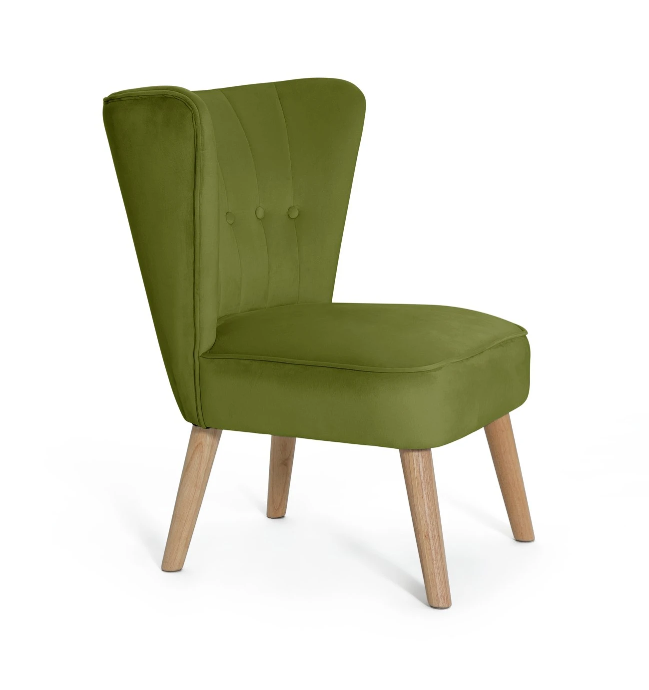 Habitat Alexis Velvet Cocktail Chair - Olive 7 Habitat Alexis Velvet Cocktail Chair - Olive - Image 7