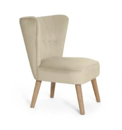 Habitat Alexis Velvet Cocktail Chair - Cream 15 Habitat Alexis Velvet Cocktail Chair - Cream -Home Products Store 1341294 R Z004A