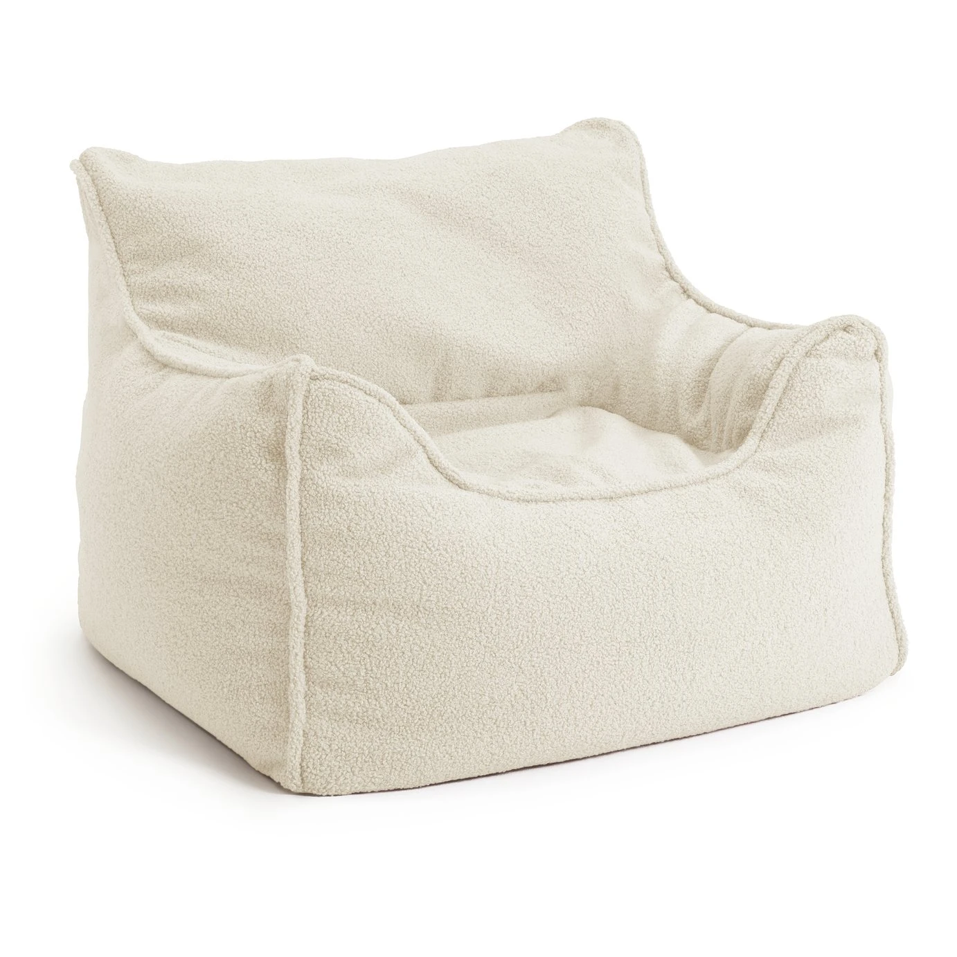 Habitat Kids Single Chair Boucle Bean Bag - Off White 4 Habitat Kids Single Chair Boucle Bean Bag - Off White - Image 4