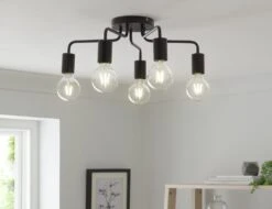 Habitat Rayner Steel 5 Light LED Flush Ceiling Light - Black -Home Products Store 1518261 R Z002C