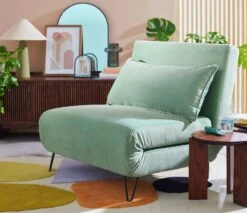 Habitat Roni Single Velvet Chairbed - Mint Green -Home Products Store 1938669 R Z002C