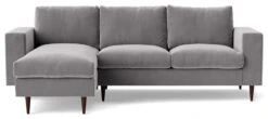Swoon Evesham Velvet Left Hand Corner Sofa - Silver Grey -Home Products Store 1971114 R Z002A