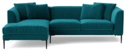 Swoon Alena Velvet Left Hand Corner Sofa - Kingfisher Blue -Home Products Store 1999835 R Z003A