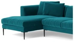 Swoon Alena Velvet Left Hand Corner Sofa - Kingfisher Blue -Home Products Store 1999835 R Z004A