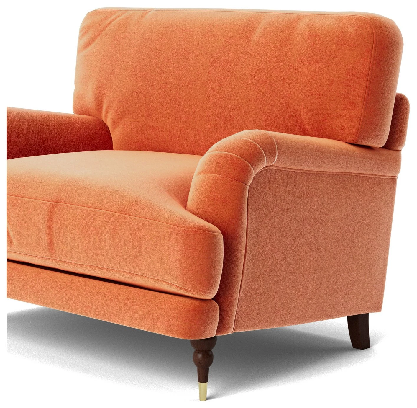 Swoon Charlbury Velvet Cuddle Chair - Burnt Orange 7 Swoon Charlbury Velvet Cuddle Chair - Burnt Orange - Image 7