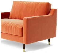 Swoon Rieti Velvet Cuddle Chair - Burnt Orange -Home Products Store 2008684 R Z005A