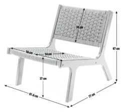 Habitat Faro Woven Paper Rope And Oak Accent Chair - Black -Home Products Store 2013112 R E001