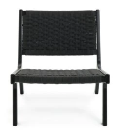 Habitat Faro Woven Paper Rope And Oak Accent Chair - Black -Home Products Store 2013112 R Z001A