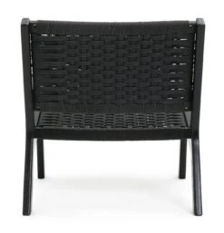 Habitat Faro Woven Paper Rope And Oak Accent Chair - Black -Home Products Store 2013112 R Z003A