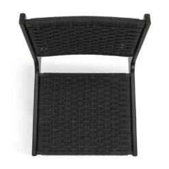 Habitat Faro Woven Paper Rope And Oak Accent Chair - Black -Home Products Store 2013112 R Z005A