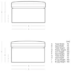 Swoon Seattle Velvet Ottoman Footstool - Burnt Orange -Home Products Store 2017682 R E001