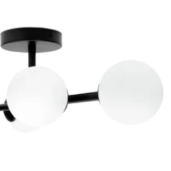 Habitat Opal Metal Bathroom Flush Ceiling Light - Black -Home Products Store 2067405 R Z002A