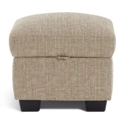 Habitat Lisbon Fabric Storage Footstool - Beige