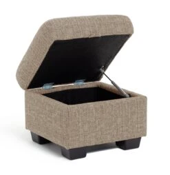 Habitat Lisbon Fabric Storage Footstool - Beige -Home Products Store 2071130 R Z003A