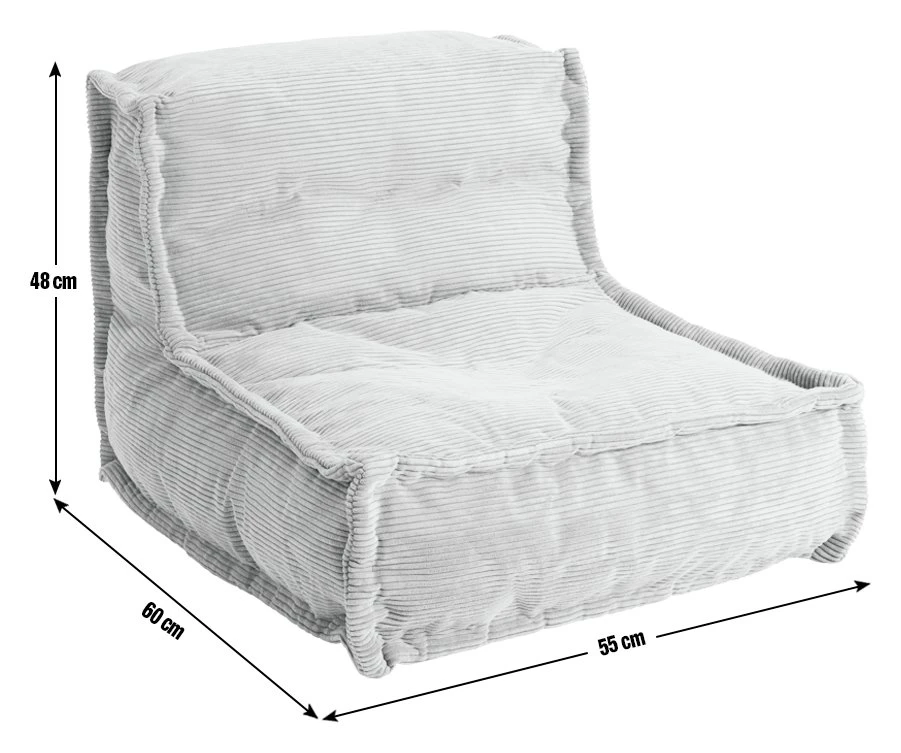 Habitat Kids Mini Estelle Cord Bean Bag - Green 3 Habitat Kids Mini Estelle Cord Bean Bag - Green - Image 3