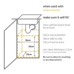 Simplehuman 10L In-Cabinet Cupboard Bin - Black -Home Products Store 2447939 R Z007A