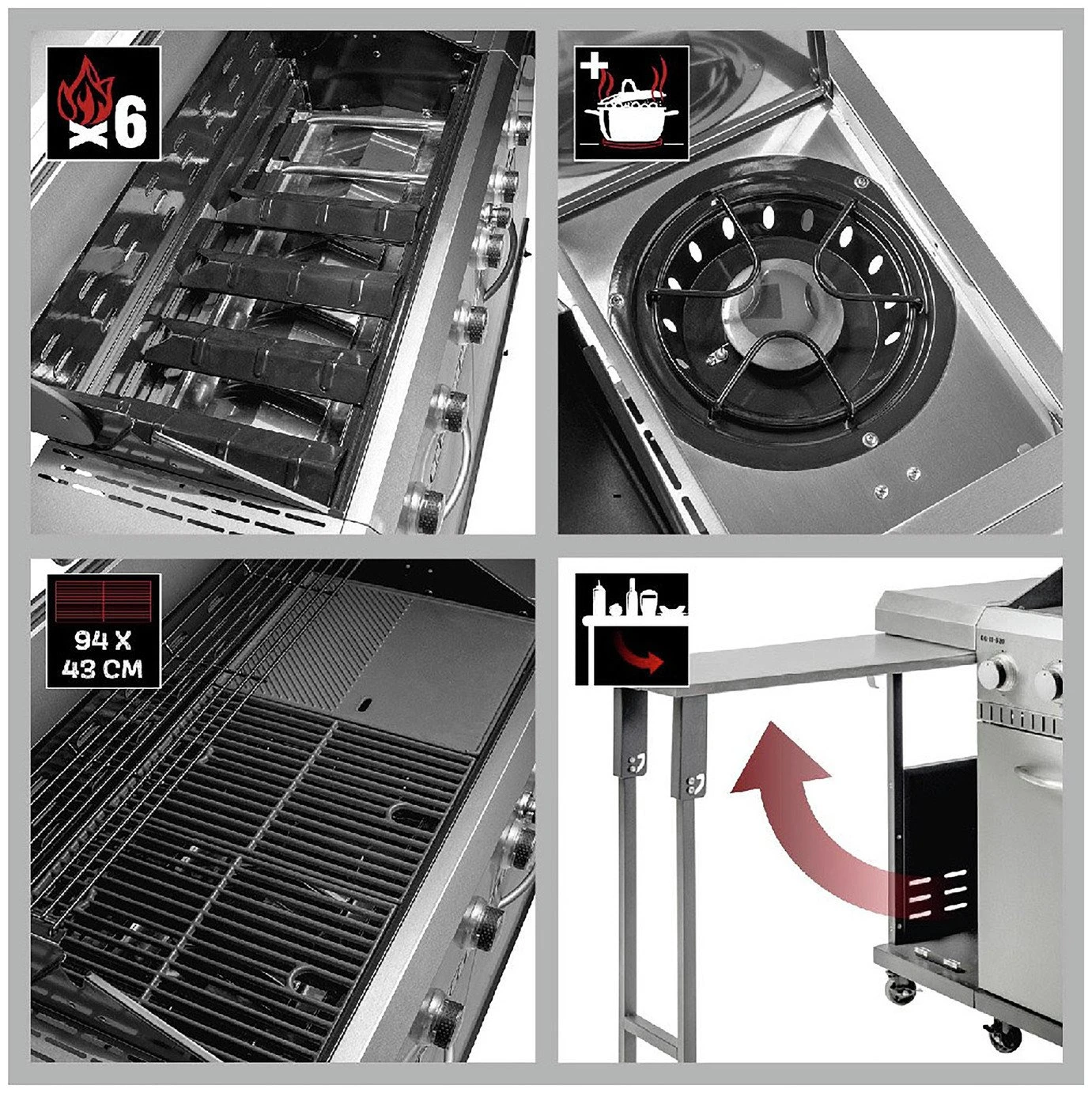 LANDMANN Rexon Cook 6 Burner Gas BBQ With Side Burner 2 LANDMANN Rexon Cook 6 Burner Gas BBQ With Side Burner - Image 2