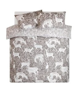 Habitat Brushed Cotton Deer Print Grey Bedding Set - Single -Home Products Store 2729107 R Z002A