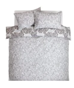 Habitat Brushed Cotton Deer Print Grey Bedding Set - Single -Home Products Store 2729107 R Z003A