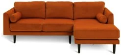 Habitat Jacob Velvet Right Hand Corner Sofa - Orange 8 Habitat Jacob Velvet Right Hand Corner Sofa - Orange -Home Products Store 2910318 R Z003A