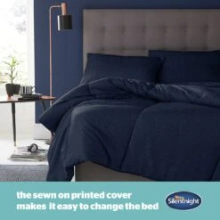 Silentnight Coverless 10.5Tog Navy Duvet &Pillowcase- Single -Home Products Store 3032257 R Z004A