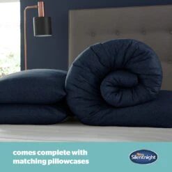 Silentnight Coverless 10.5Tog Navy Duvet &Pillowcase- Single -Home Products Store 3032257 R Z005A