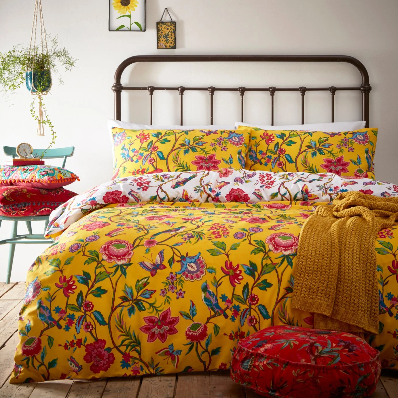 Furn Pomelo Tropical Floral Yellow Bedding Set - Single 3 Furn Pomelo Tropical Floral Yellow Bedding Set - Single - Image 3