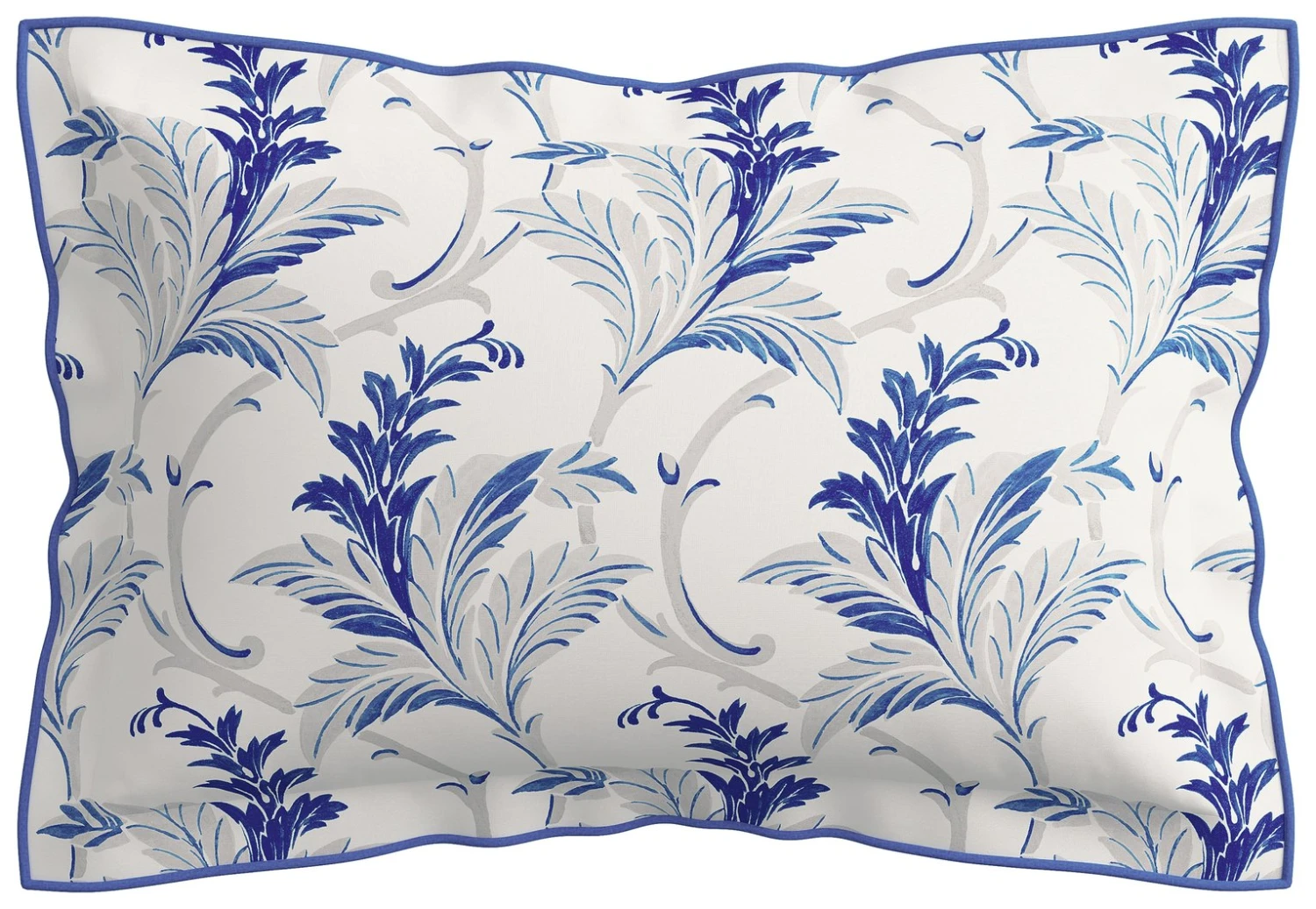 V&A Cotton 200 TC Baroque Patterned Pillowcase - Blue 1 V&A Cotton 200 TC Baroque Patterned Pillowcase - Blue