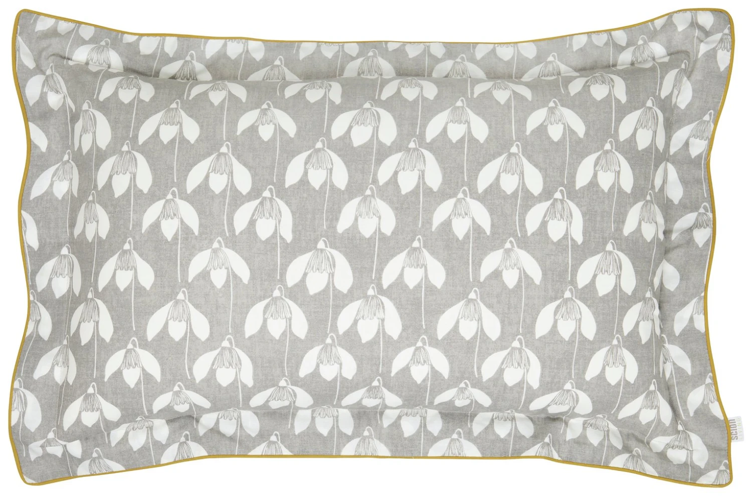 Scion Cotton Snowdrop Flower Pillowcase - Grey 1 Scion Cotton Snowdrop Flower Pillowcase - Grey