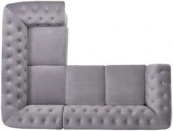 Habitat Chesterfield Velvet Left Hand Corner Sofa-Light Grey -Home Products Store 3106633 R Z006A
