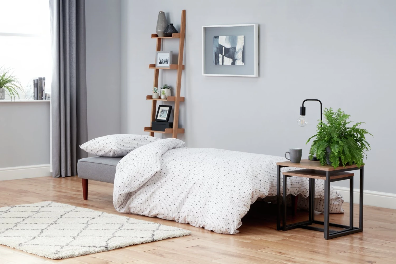 Habitat Odeon 2 Seater Fabric Clic Clac Sofa Bed - Grey 8 Habitat Odeon 2 Seater Fabric Clic Clac Sofa Bed - Grey - Image 8