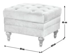 Habitat Chesterfield Velvet Storage Footstool - Blue -Home Products Store 3369683 R E001