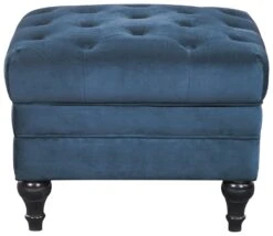 Habitat Chesterfield Velvet Storage Footstool - Blue -Home Products Store 3369683 R Z002A